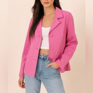 VTG Vintage Sag Harbor Blazer Jacket NWT Pink Deadstock Size 10 Petite